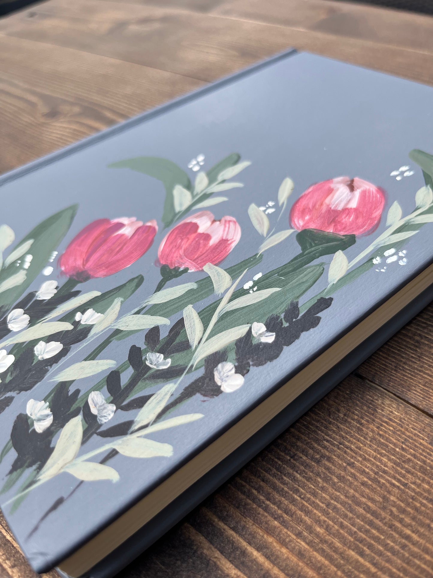 Pink Wildflowers Dotted Hardcover Journal