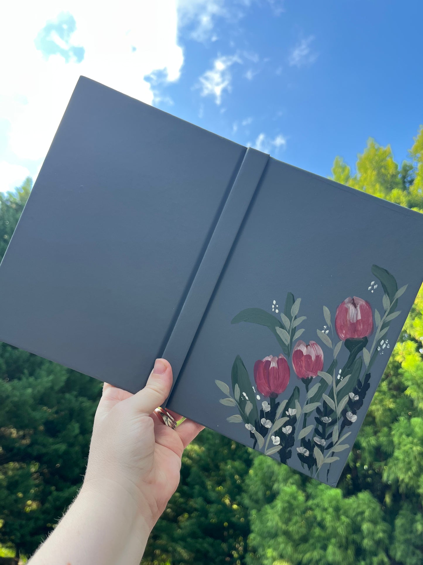 Pink Wildflowers Dotted Hardcover Journal