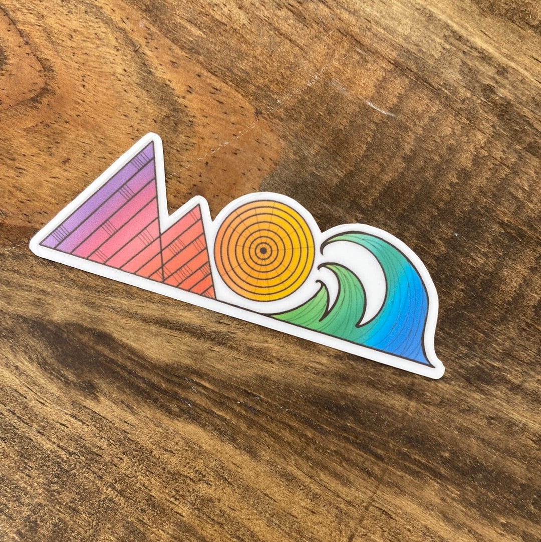 Mountains Sun & Sea Sticker