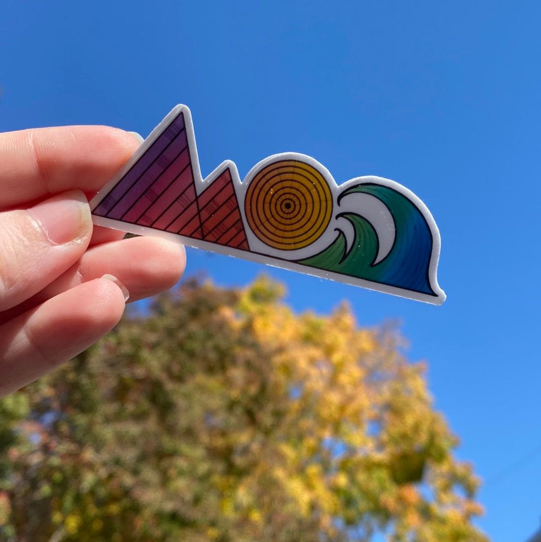 Mountains Sun & Sea Sticker