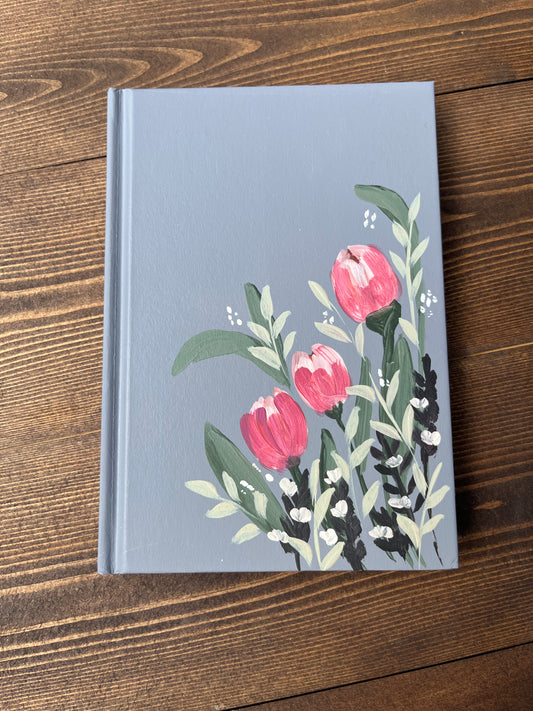 Pink Wildflowers Dotted Hardcover Journal